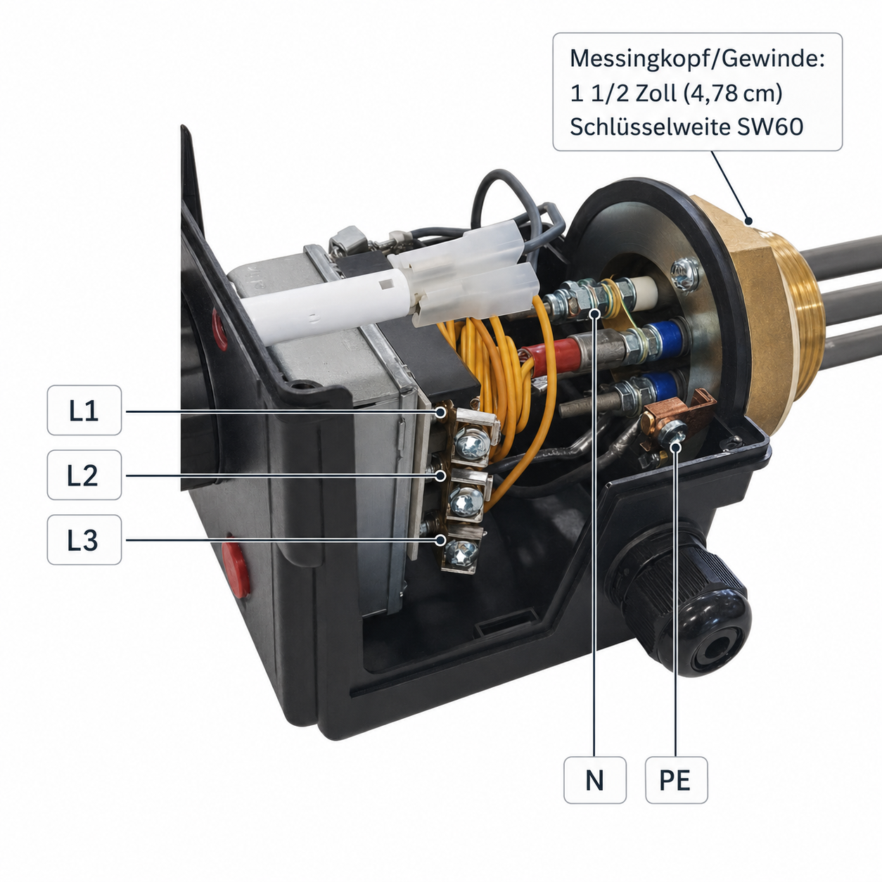 Elektrischer Anschlussbereich der Serie HP