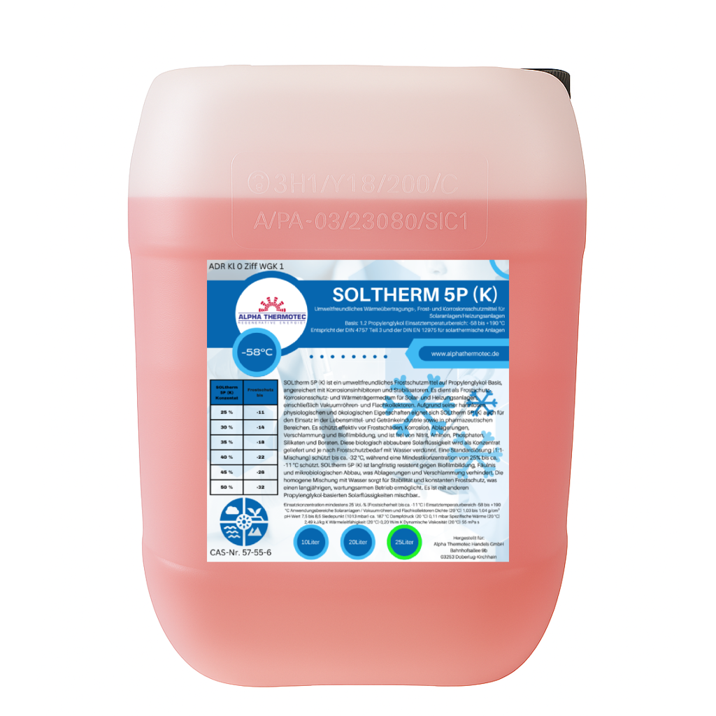 Solarflüssigkeit 25 l rot Konzentrat bis -58° C Frostschutz, Solarfluid, Solarliquid, Wärmeträgermedium