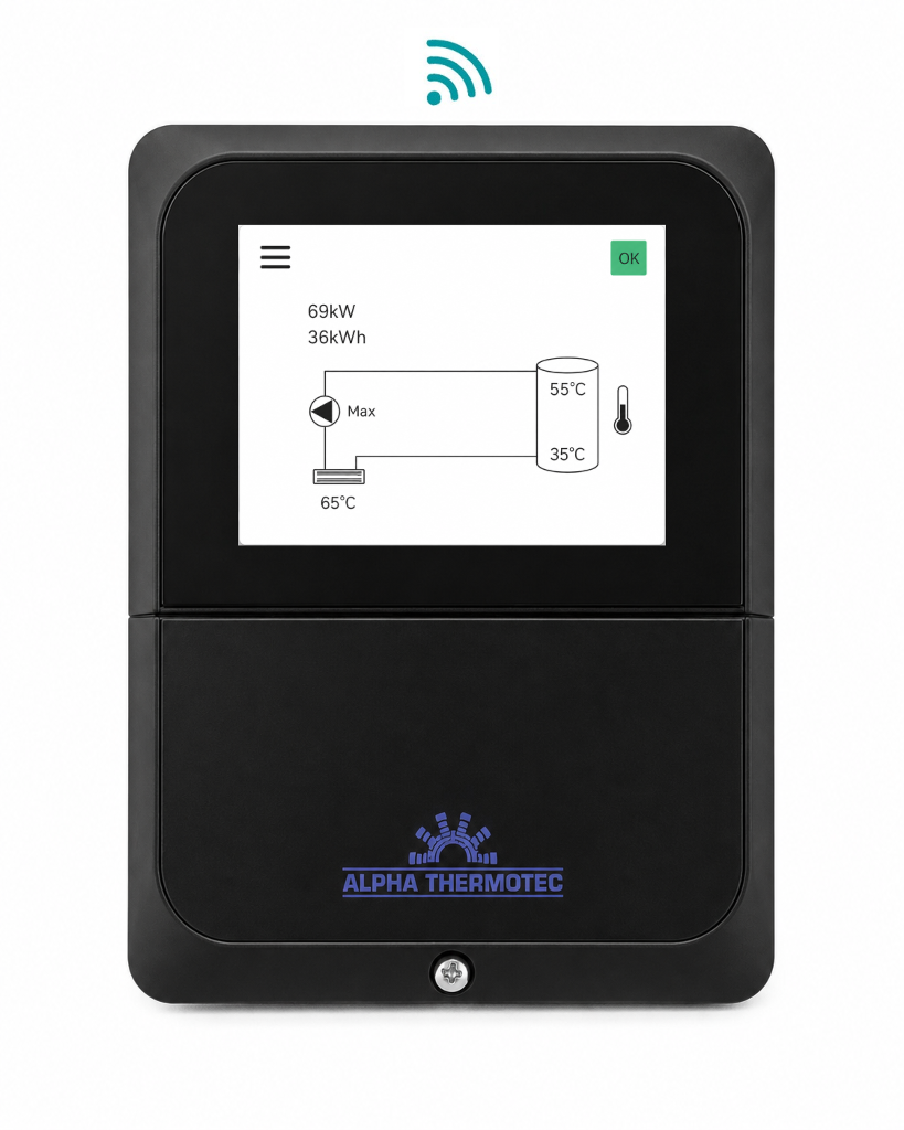 SOREL Temperaturregler mit Temperaturfühlern und Grundfos UPM3 SOLAR 15-75 Umwälzpumpe